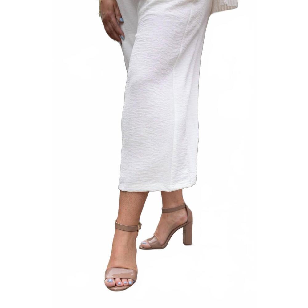NEW HEM & THREAD easy elegance tie waist crop pants in white - Picture 6 of 10